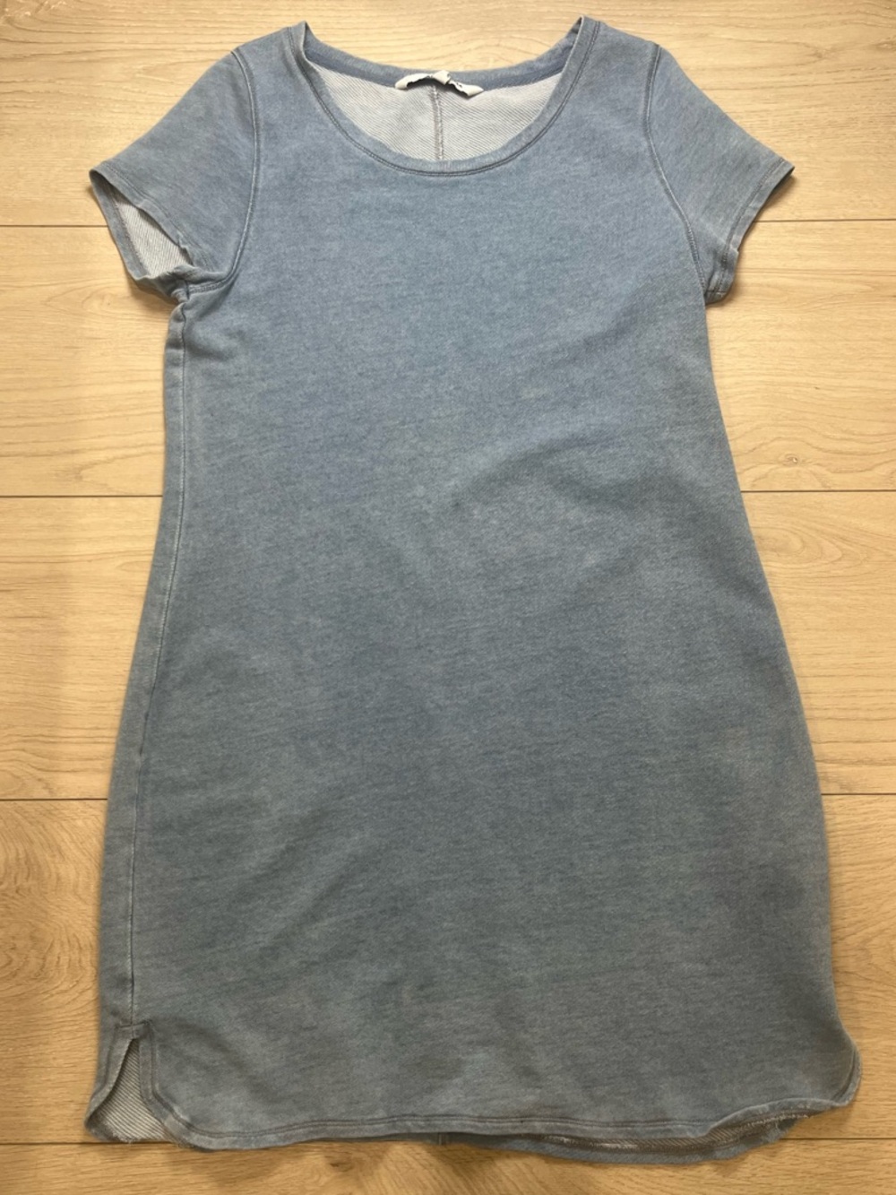 Sonoma Sweatshirt Dress Midi Soft Blue Women’s Size Medium Short Sleeve